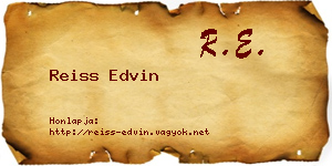 Reiss Edvin névjegykártya
